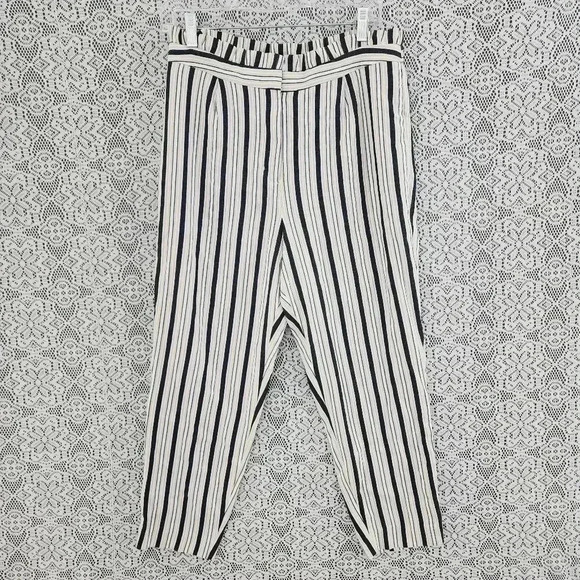Express Ankle mid rise striped women's casual pants 8S - Picture 1 of 9
